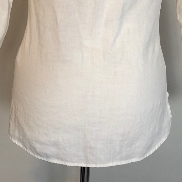 Like-New L.L. Bean White Linen Button-Down Top - Picture 13 of 15